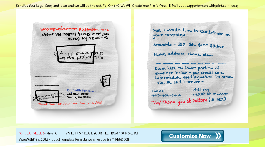 Customizable Fundraising Envelopes, Remittance Envelopes and More